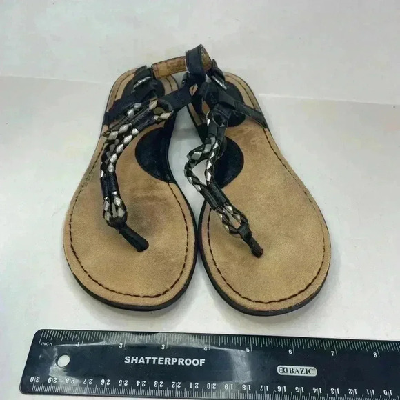 BOC Born of Concept Black/Tan Thong Sandals Summer/Hot/Beach/Pool - Picture 3 of 9